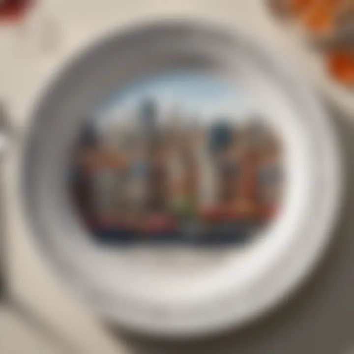 Close-up of Corelle City Block Dinner Plate Pattern