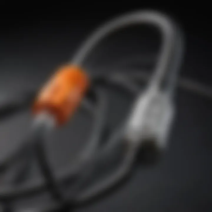 Close-up of durable extension cord material