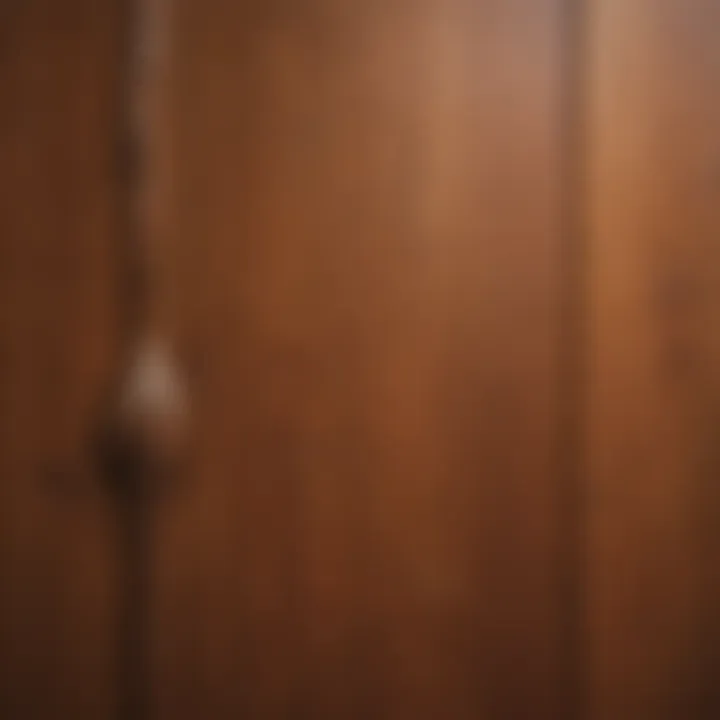 Close-up of high-quality wood material used in screen door