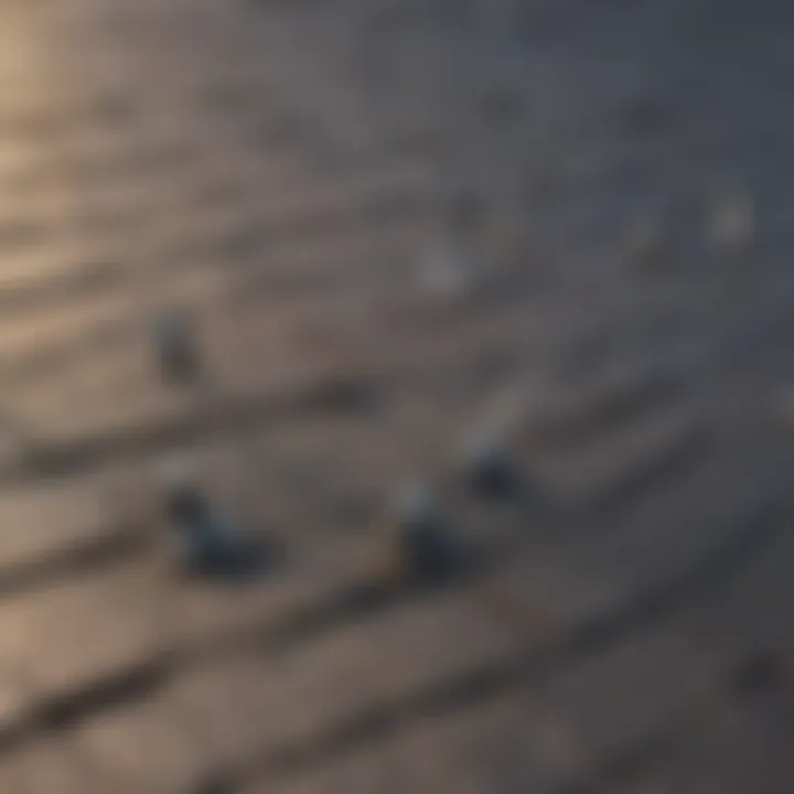 Close-up of installed 1 1/4 inch roofing nails