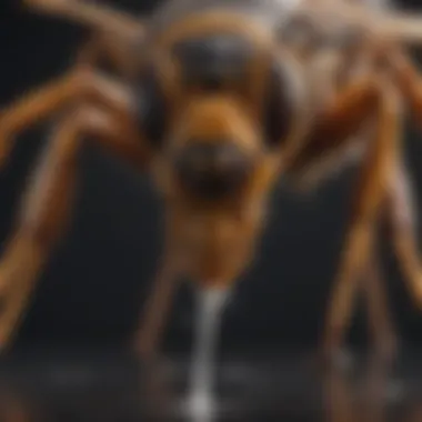 Efficacy in Action Close-up of hornet repellent spray in action repelling hornets