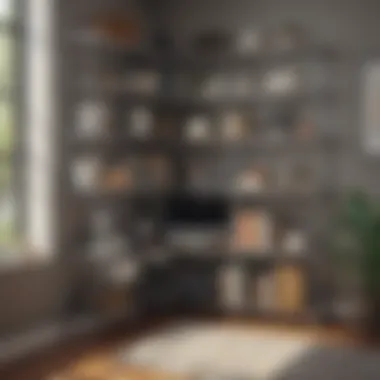 Efficient installation of wire shelves in a home office