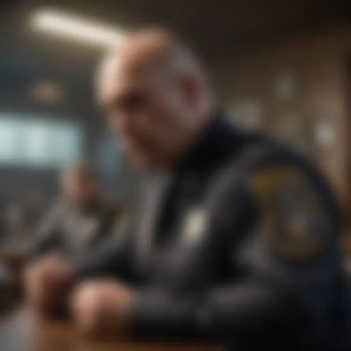 A modern law enforcement strategy meeting focused on combating criminal threats.