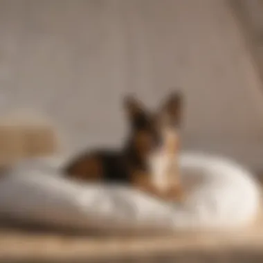 Comfortable bedding area in igloo dog house