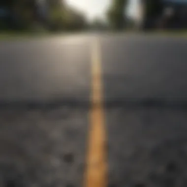An asphalt surface illustrating its smooth finish and dark appearance