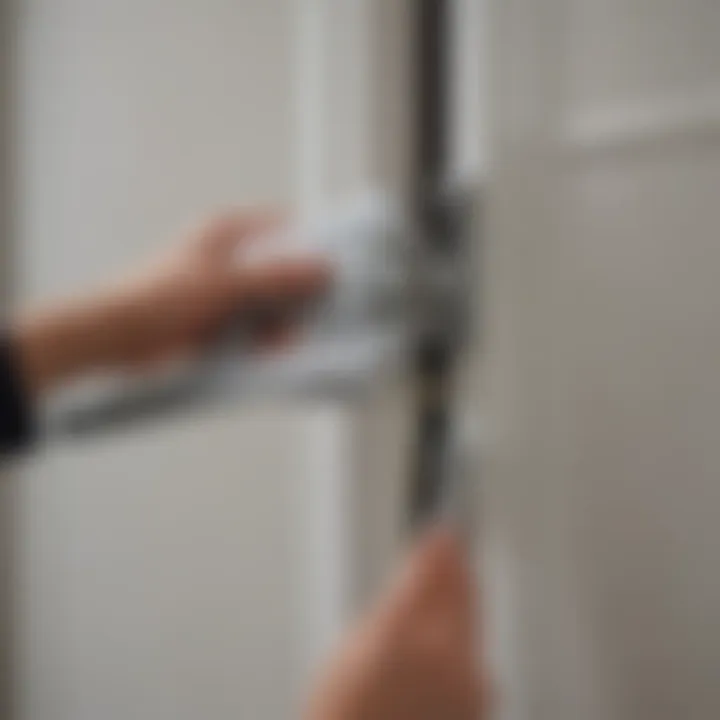 Diagram illustrating the installation procedure of the Larson Screen Door Closer