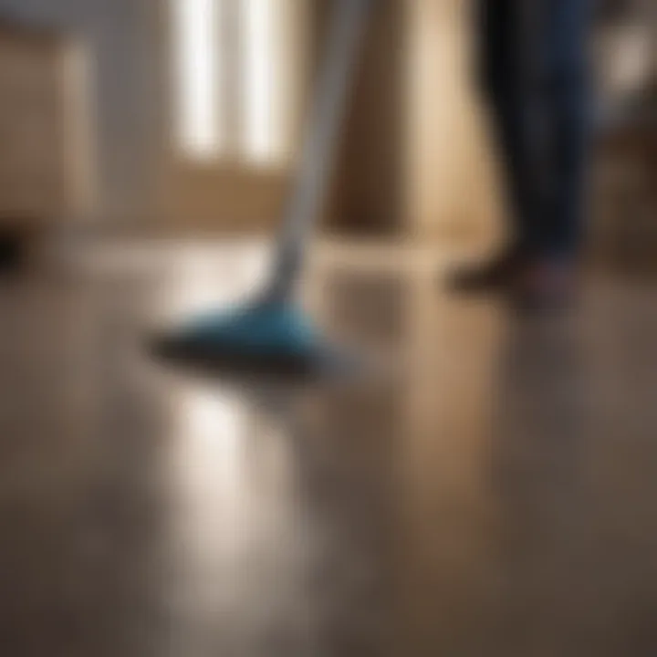 Dirtex cleaner in action on a stained surface
