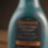 Close-up of Dirtex cleaner bottle with label