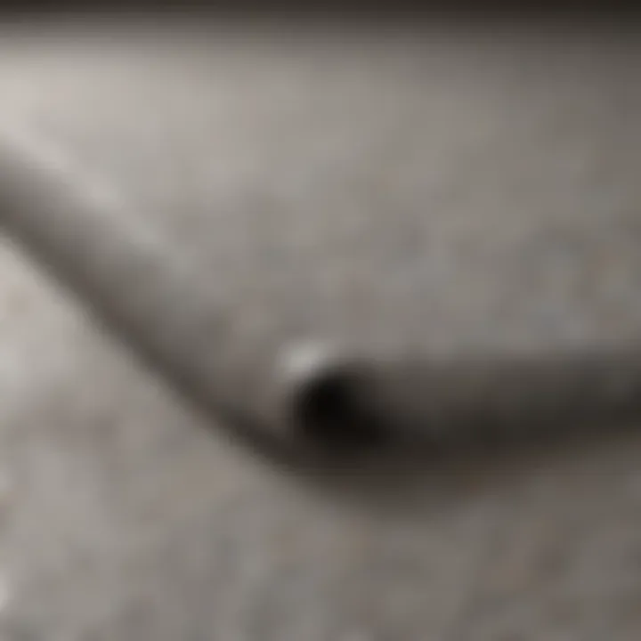 Close-up of a plastic carpet protector sheet showing texture and thickness