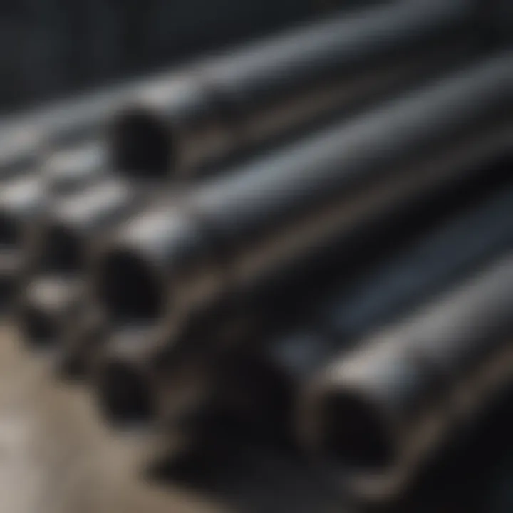 Illustration of various applications of six-inch plastic pipes in infrastructure