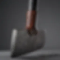Close-up of the blade design of a splitting maul