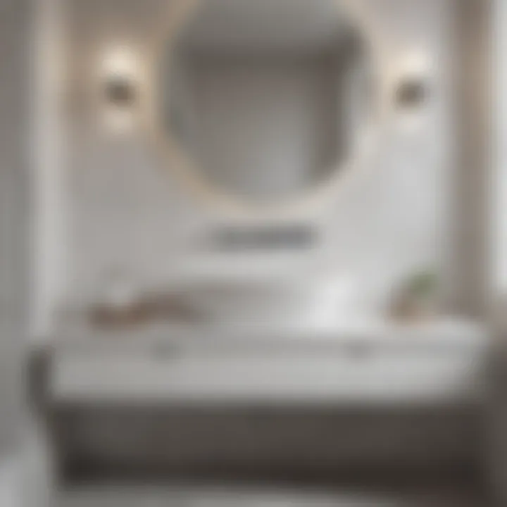 Contemporary bathroom setting featuring the white vanity top