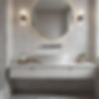 Contemporary Bathroom with White Vanity Top Contemporary bathroom setting featuring the white vanity top