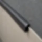 Close-up view of a garage door weatherstrip seal showcasing its texture and flexibility.
