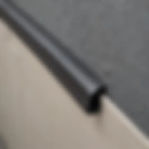 Close-up view of a garage door weatherstrip seal showcasing its texture and flexibility.