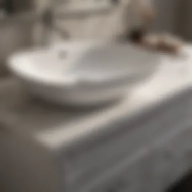 Detailed view of the material textures used in the vanity top