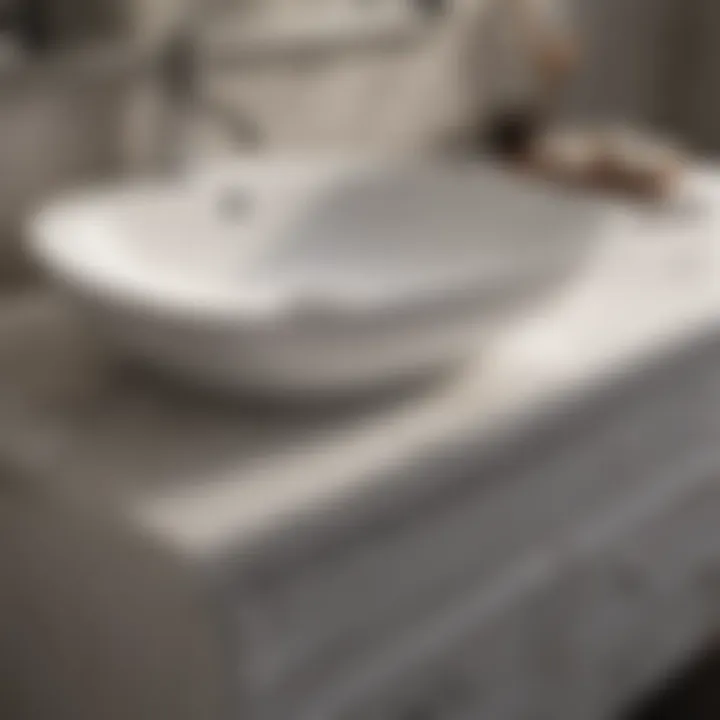 Detailed view of the material textures used in the vanity top