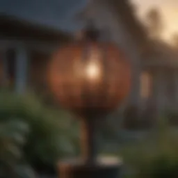 Illuminated Bug Zapper at Dusk