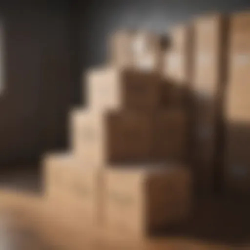 Modern minimalist moving kit with labeled boxes