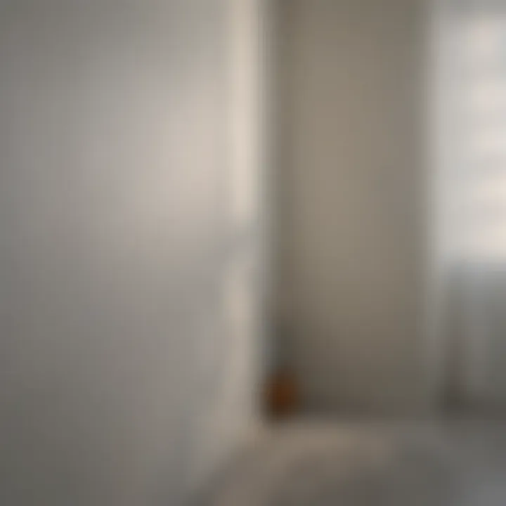Visual comparison of painted drywall with and without primer