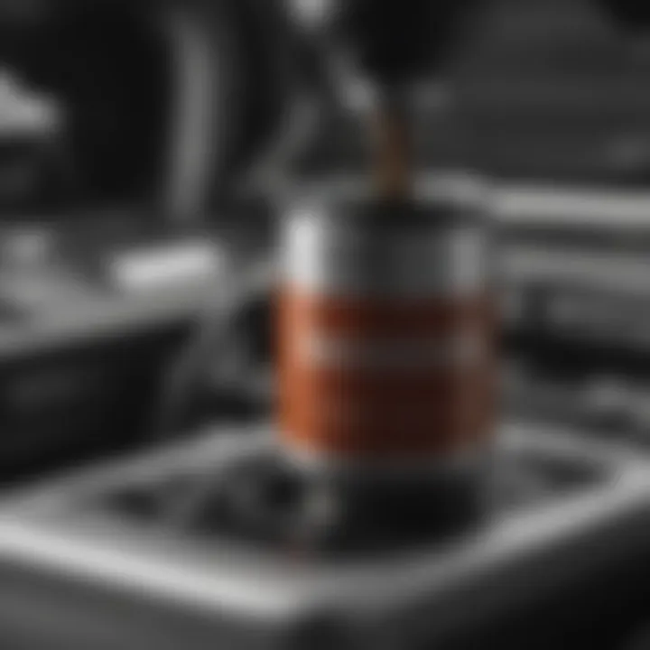Illustration of oil filter installation in a Honda Civic
