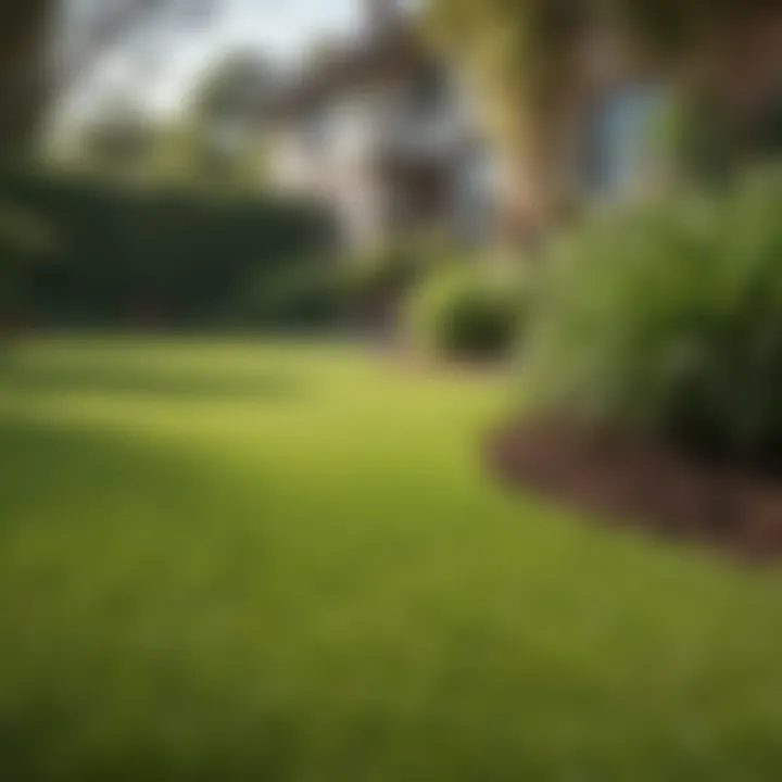 Beautifully manicured green lawn achieved using grass seed