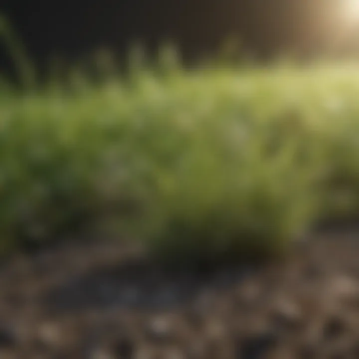 Close-up of high-quality grass seed for lawn