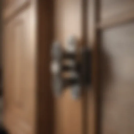 Detailed illustration of kitchen cabinet hinges