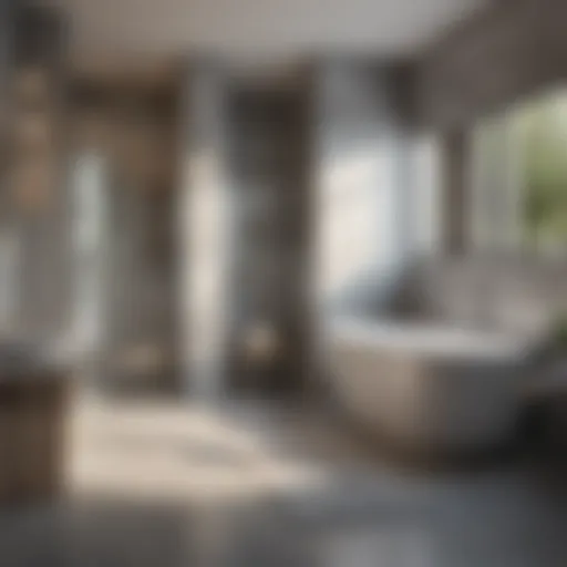 Modern bathroom with single handle tub and shower valve installation