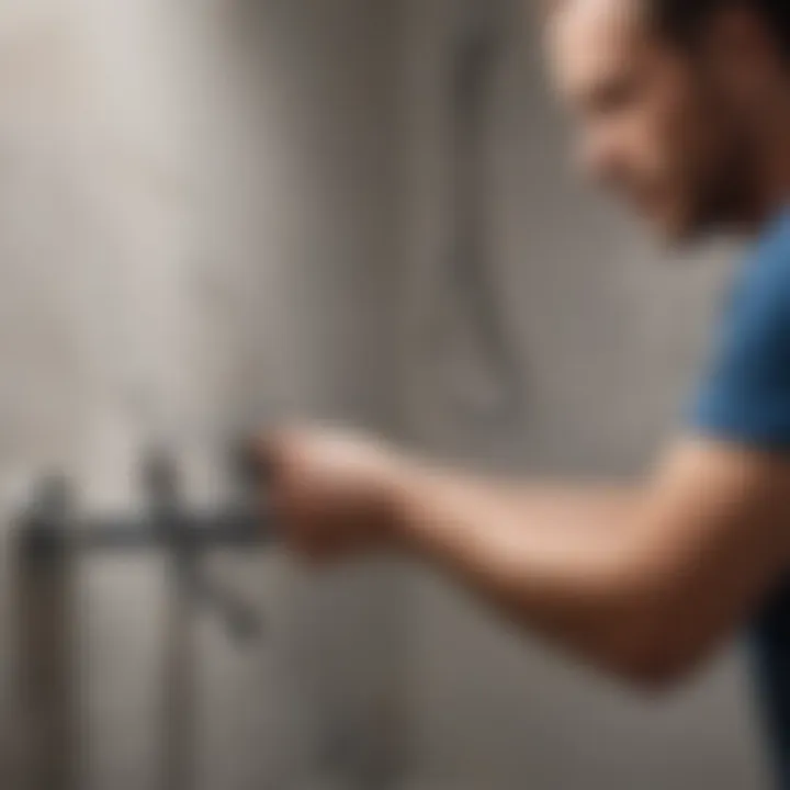 Plumber installing single handle tub and shower valve