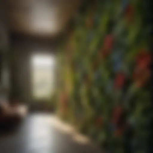 Stunning example of a vertical garden showcasing lush greenery and vibrant flora.