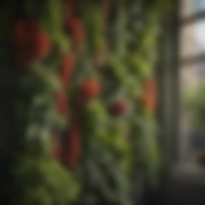 Maintenance tips for a living wall, featuring tools and strategies for plant care.