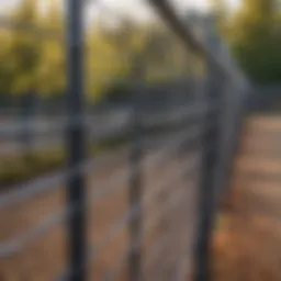 Close-up view of welded wire fencing structure
