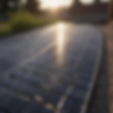 Innovative Solar Panel Technology Close-up of solar panel technology used in outdoor lighting