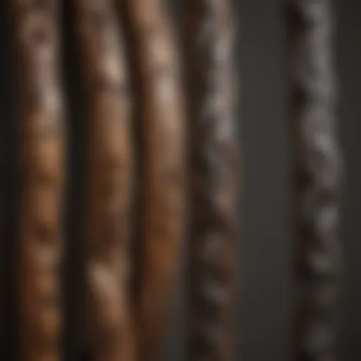 A detailed view of various log chain repair links showcasing their unique designs and features.