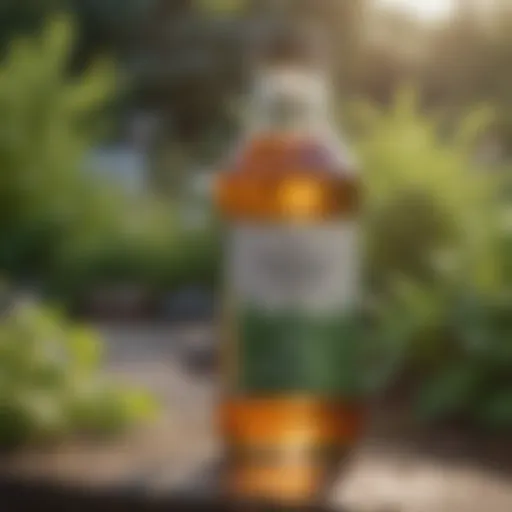 Bottle of Ortho WeedClear Concentrate in a garden setting