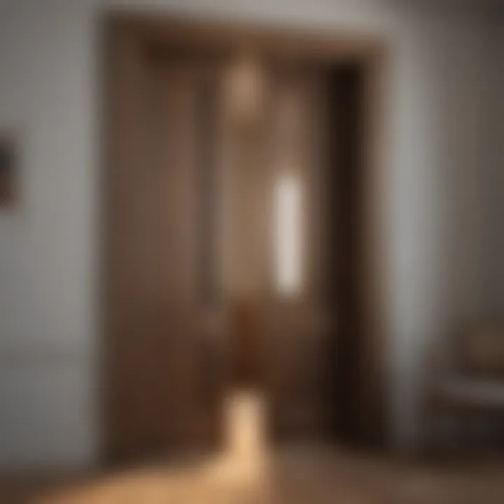 Detailed view of the installation process for pocket door kits