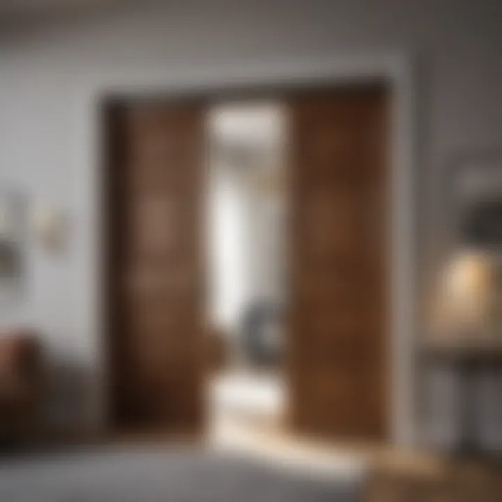 Stylish interior space featuring pocket doors