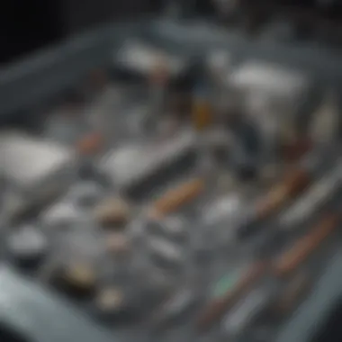Detailed illustration of components included in a repair kit