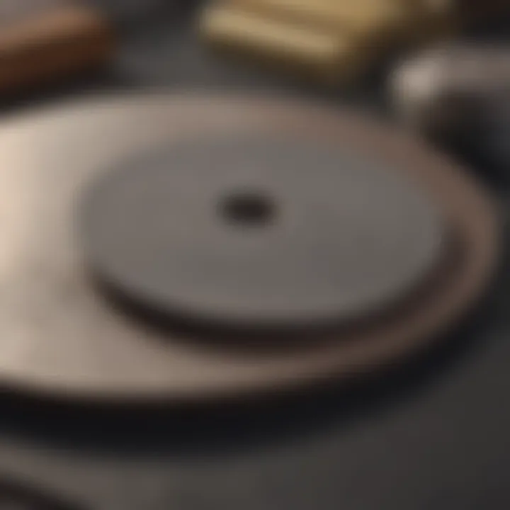 Close-up of sanding disc materials