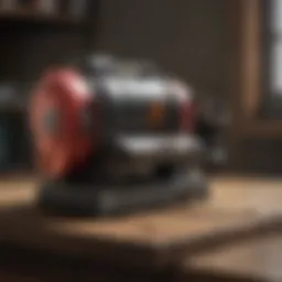 Compact small belt sander showcasing its design