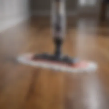 Spray Mop Effectively Cleaning Hardwood Floor Demonstration of spray mop in action on a hardwood floor