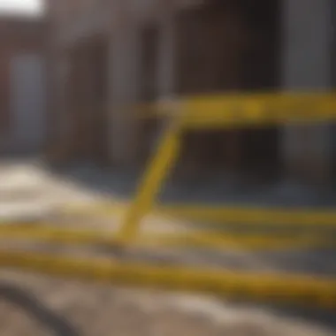 Caution Tape in Construction Safety Construction site utilizing caution tape for safety