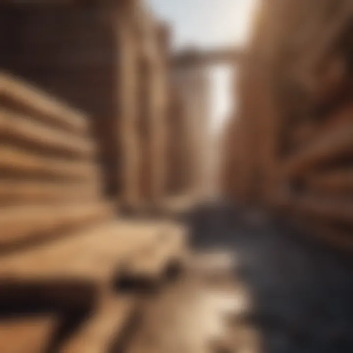 Lumber Supply Chain Impact Construction site with stacks of lumber