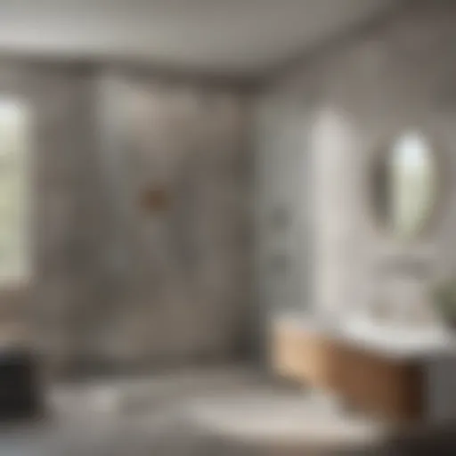 Contemporary bathroom with Moen single-handle shower system