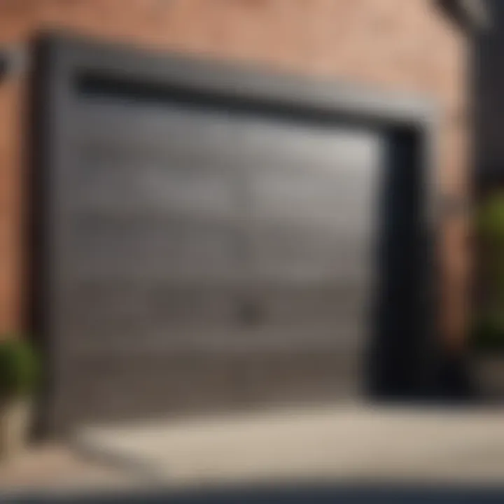 Contemporary industrial style 8 ft tall garage door with industrial elements