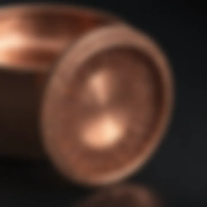 Close-up of copper dish scrubber texture