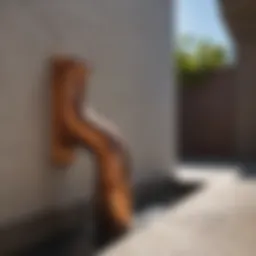 Elegant copper downspout in a modern architecture setting