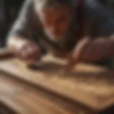 Masterful Woodwork in Progress Craftsman working on intricate wooden furniture