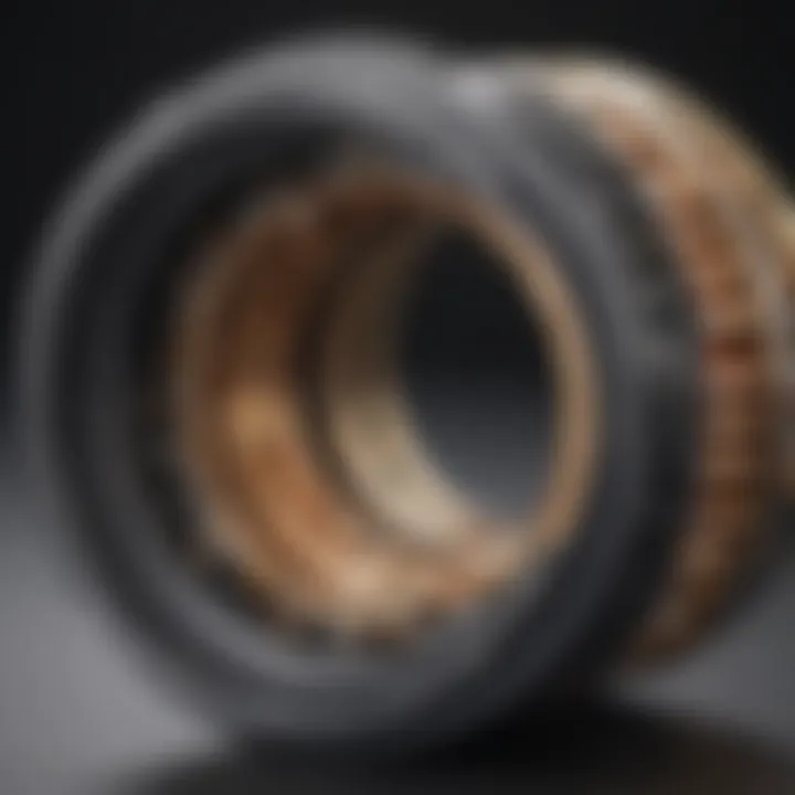 Cutaway diagram showcasing internal components of a coaxial bushing